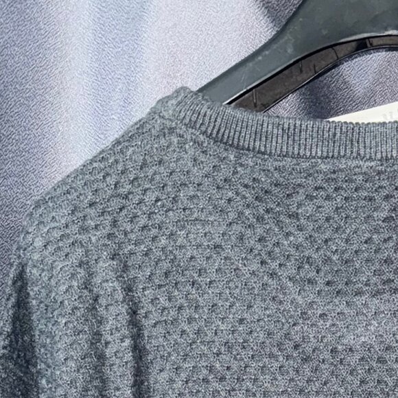 US Polo Sweatshirt Stripe Mesh Heathered Crew Neck Pull Over Good Fit Sweater L - Picture 5 of 6